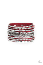 Load image into Gallery viewer, Rhinestone Rumble Paparazzi Urban Bracelet - Red