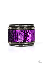 Load image into Gallery viewer, Heads Or MERMAID Tails Paparazzi Flip Sequin Bracelet - Purple - Silver