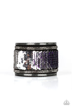 Load image into Gallery viewer, Heads Or MERMAID Tails Paparazzi Flip Sequin Bracelet - Purple - Silver