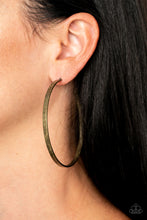 Load image into Gallery viewer, Lean Into The Curves Paparazzi Hoop Earring - Brass EMP 2021