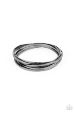 Load image into Gallery viewer, Trending in Tread Paparazzi Bangle Bracelet - Black - Gunmetal