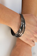 Load image into Gallery viewer, Trending in Tread Paparazzi Bangle Bracelet - Black - Gunmetal
