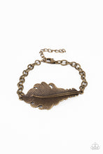 Load image into Gallery viewer, Rustic Roost Paparazzi Feather Bracelet - Brass