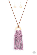 Load image into Gallery viewer, Crafty Couture Paparazzi Macrame' Necklace - Purple