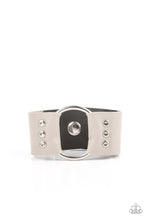Load image into Gallery viewer, Moto Mayhem Paparazzi Leather Urban Bracelet  - Silver