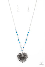 Load image into Gallery viewer, Doting Devotion Paparazzi Heart Necklace - Blue
