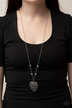 Load image into Gallery viewer, Doting Devotion Paparazzi Heart Necklace - Blue