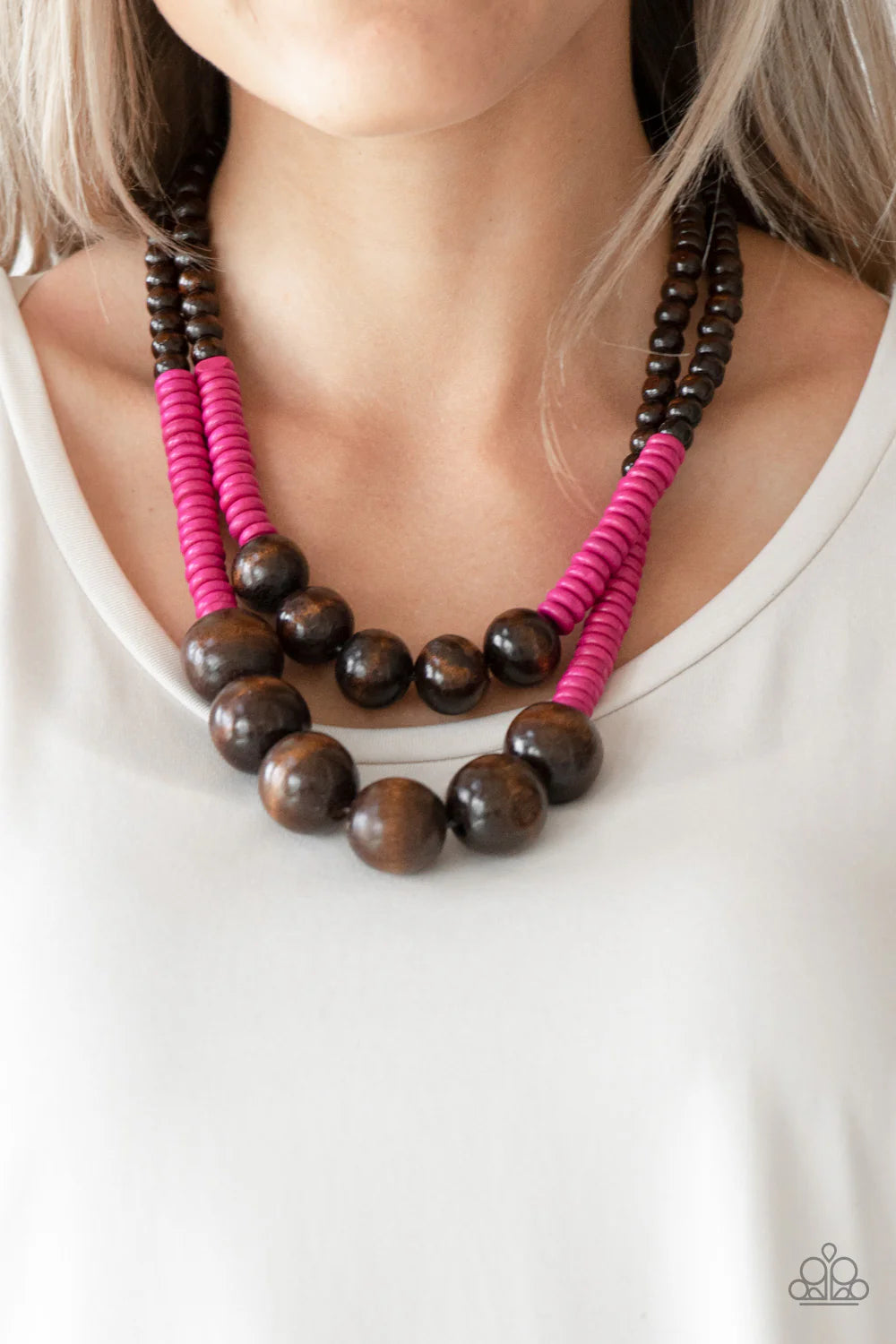 Paparazzi ♥ Cancun Cast Away - Pink ♥ Necklace