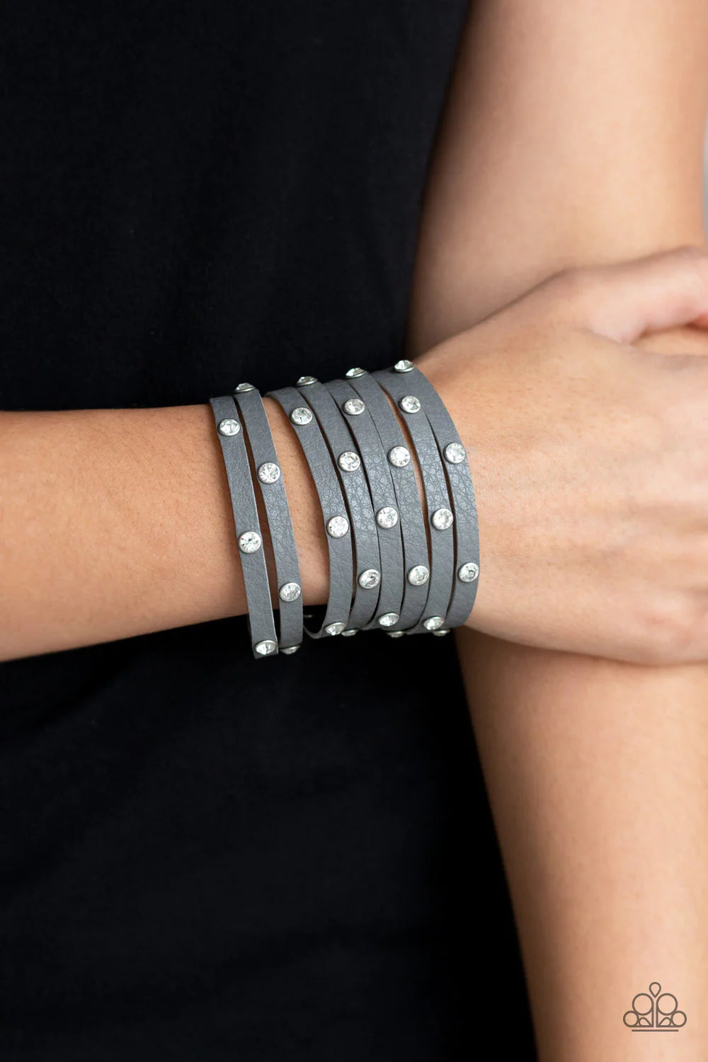 Paparazzi ♥ Sass Squad - Silver ♥ Leather Urban Bracelet