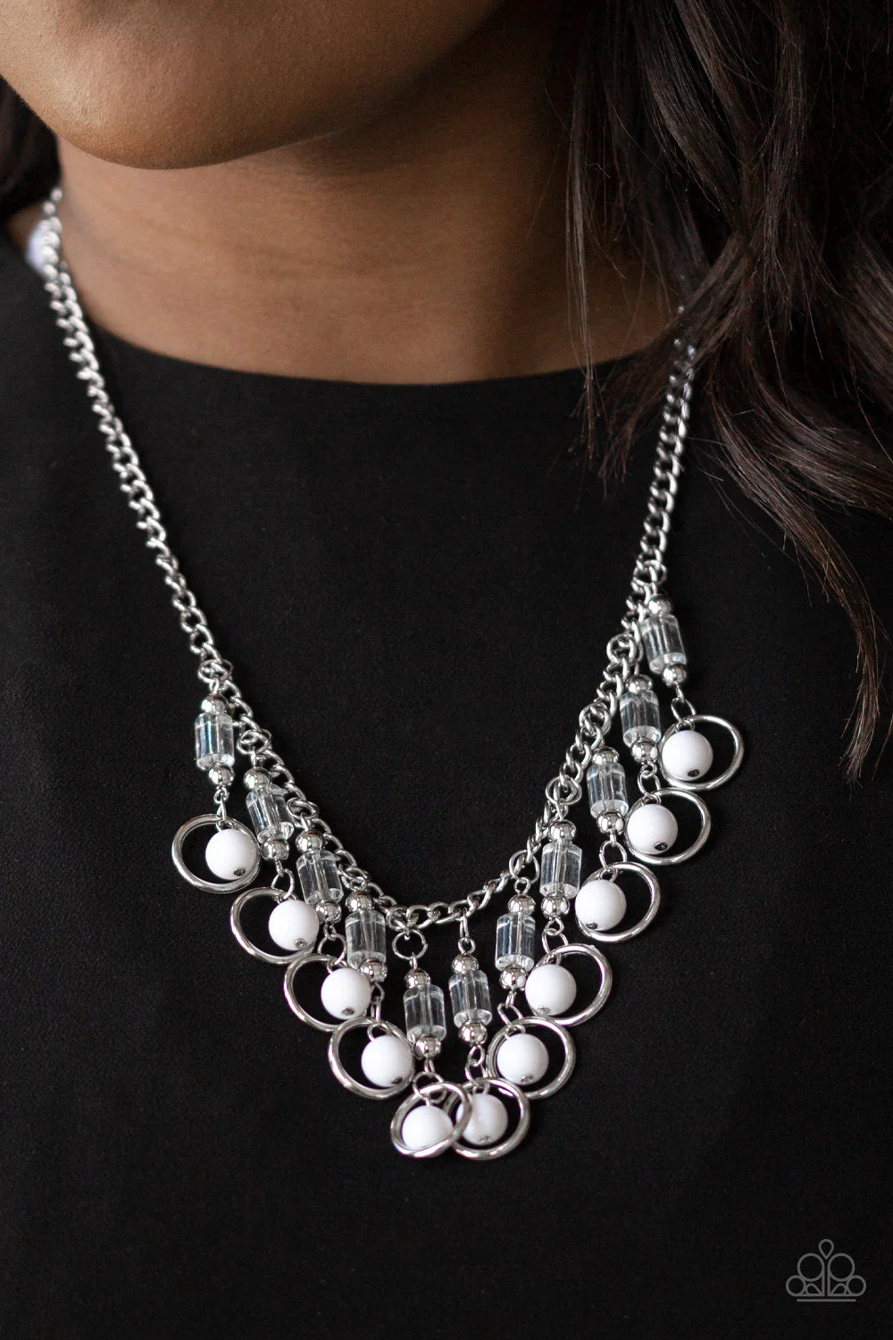 Cool Cascade - White ♥ Necklace