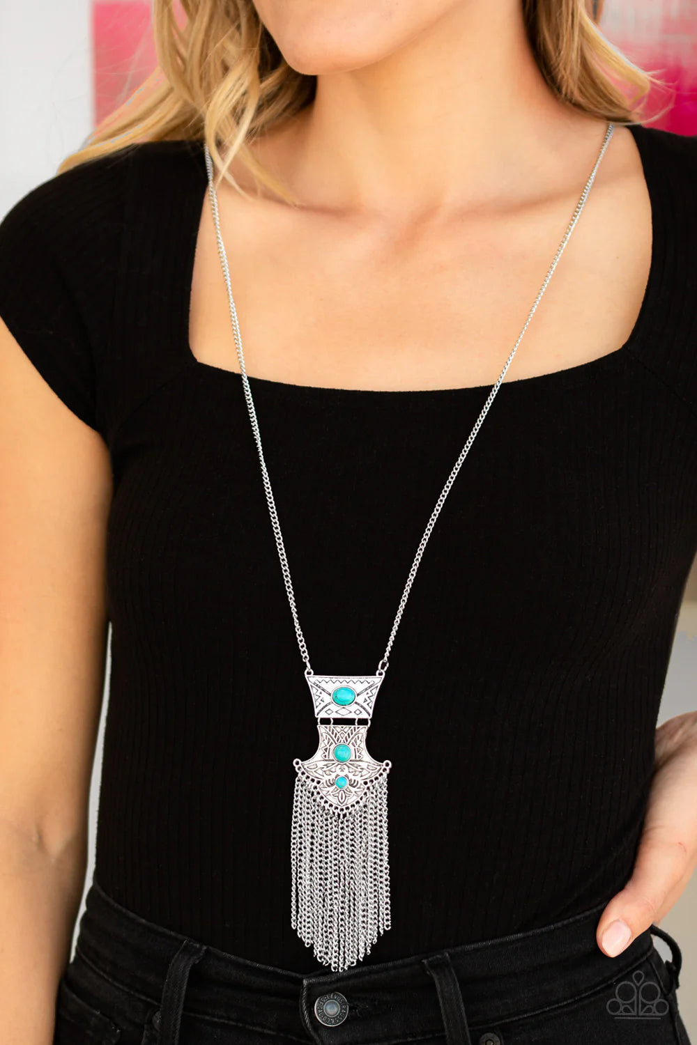Paparazzi ♥ Totem Tassel - Blue ♥ Necklace
