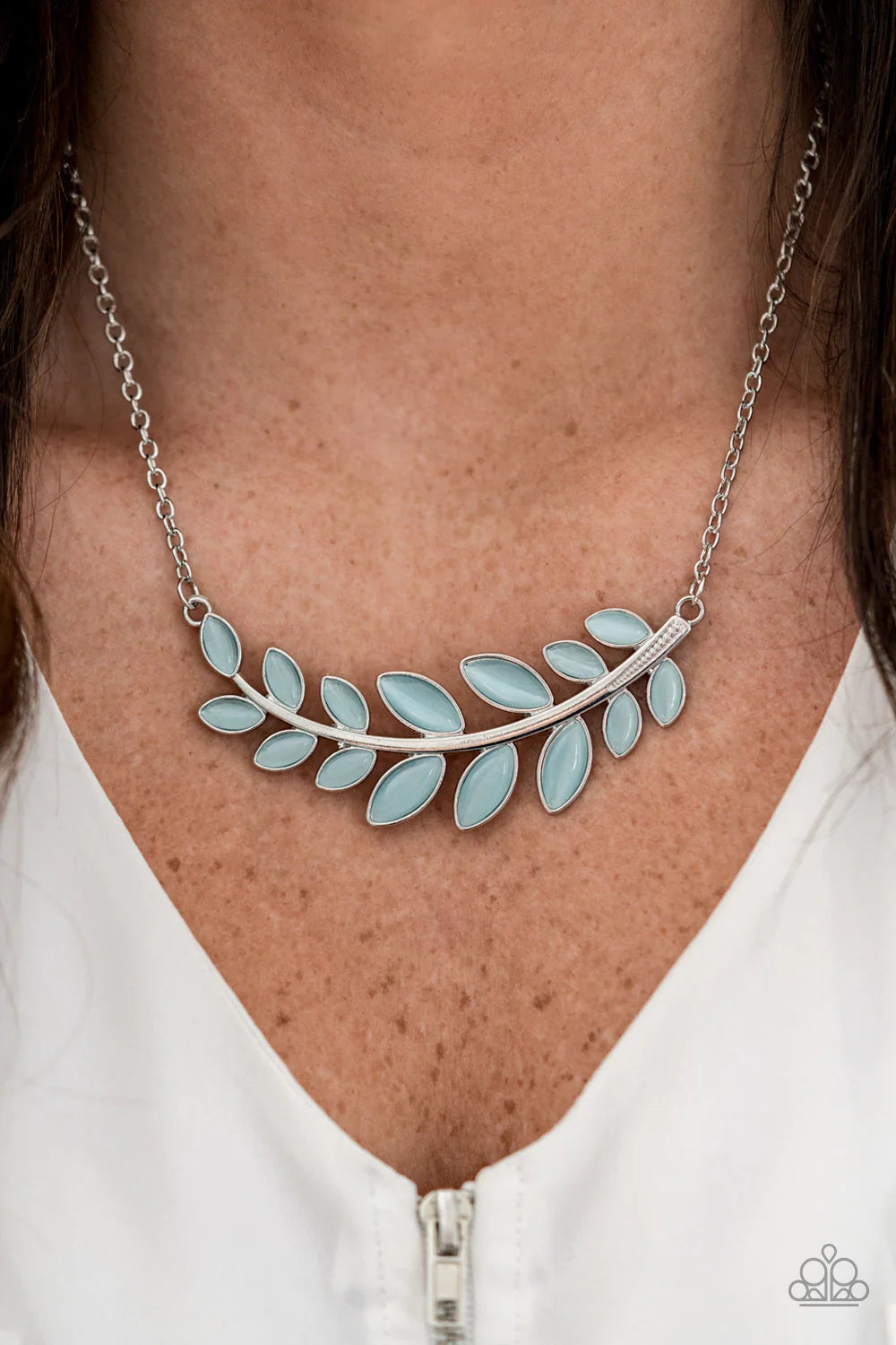 Paparazzi ♥ FROSTED FOLIAGE - Blue ♥ EXCLUSIVE Necklace Summer Pack 2020