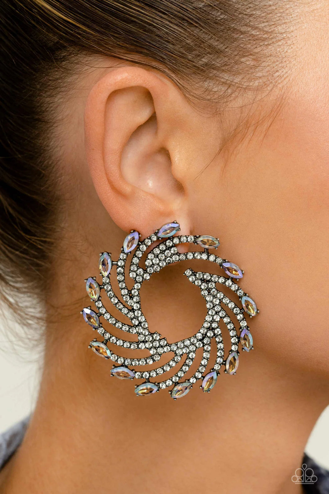Paparazzi ♥ Firework Fanfare - Multi ♥ Post Earrings April 2023 Life Of The Party