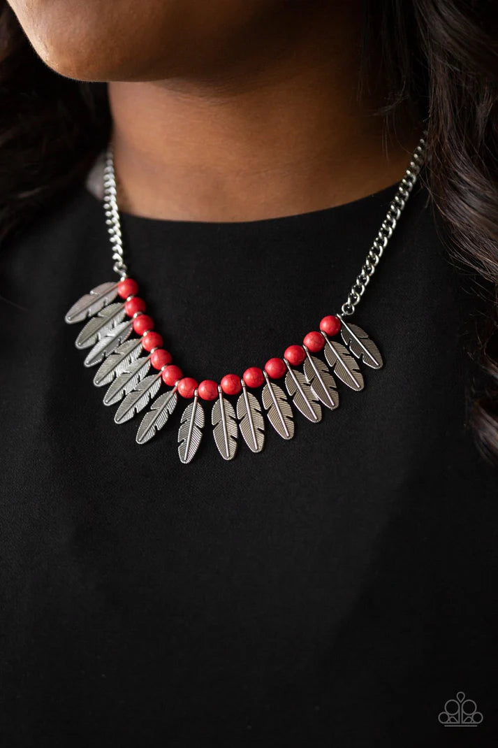 Desert Plumes - Red ♥ Necklace