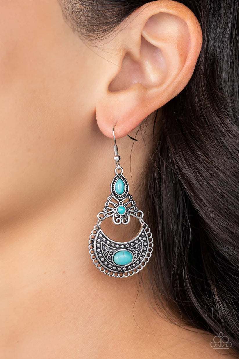 Paparazzi ♥ Sahara Samba - Blue - Turquoise ♥ Earrings