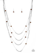 Load image into Gallery viewer, Open For Opulence Paparazzi Necklace - Brown - Multi Layered Necklace
