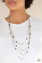 Load image into Gallery viewer, Open For Opulence Paparazzi Necklace - Brown - Multi Layered Necklace
