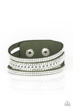 Load image into Gallery viewer, Rollin In Rhinestones Paparazzi Snap Bracelet - Green
