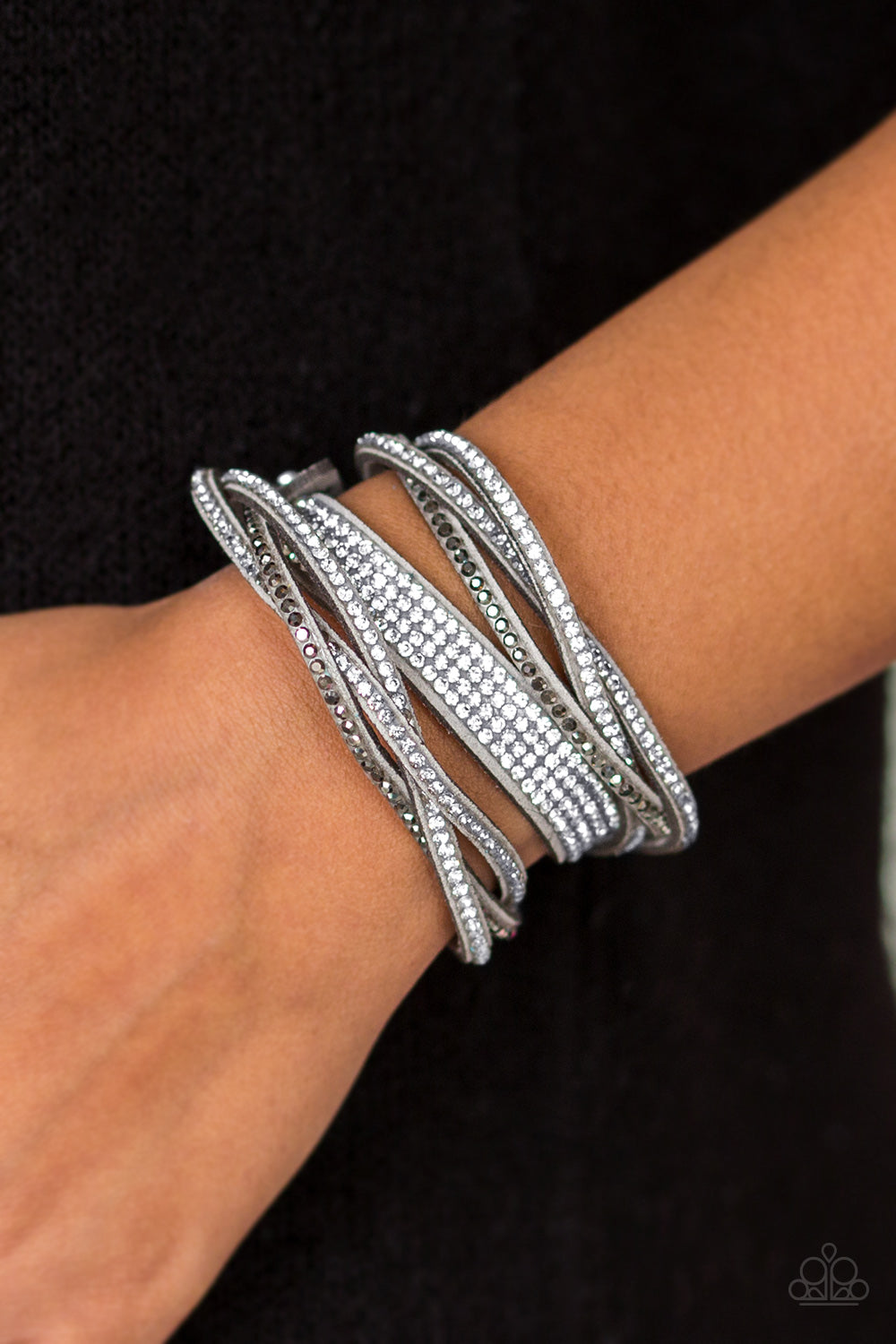 Taking Care Of Business Paparazzi Double Wrap Bracelet  - Silver