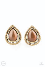 Load image into Gallery viewer, Paparazzi ♥ Noteworthy Shimmer - Brass ♥ Clip-On Earring
