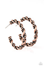 Load image into Gallery viewer, Plainly Panama Paparazzi Hoop Earring - Copper
