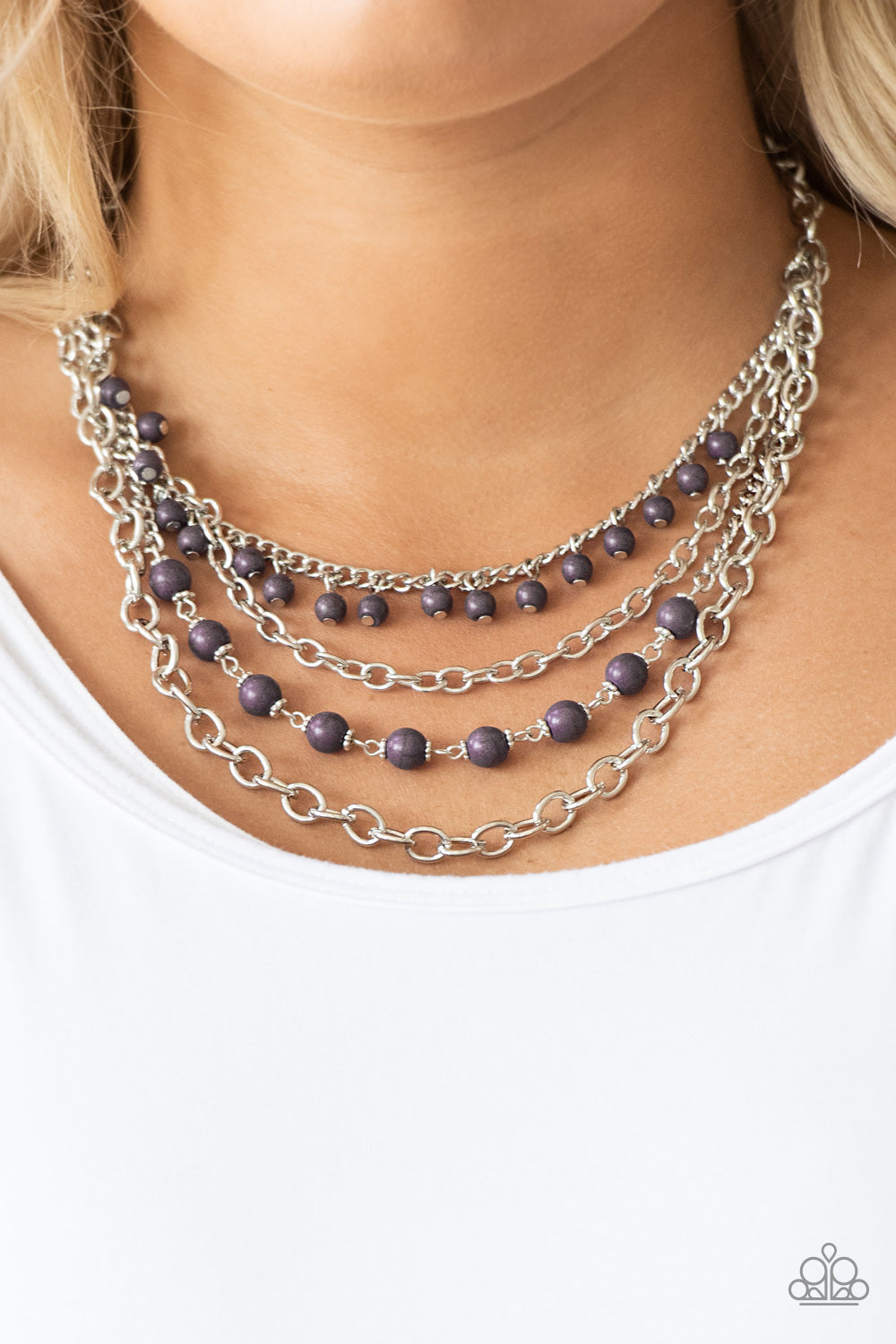Ground Forces Paparazzi Necklace - Purple