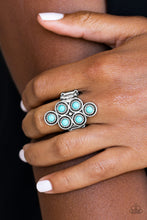 Load image into Gallery viewer, River Rock Rhythm Paparazzi Ring - Turquoise  Blue

