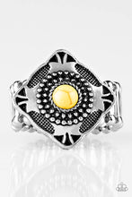 Load image into Gallery viewer, Paparazzi ♥ Four Corners Fashion - Yellow - Cracked Stone ♥ Ring
