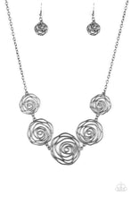 Load image into Gallery viewer, Rosy Rosette Paparazzi Necklace - Black - Gunmetal
