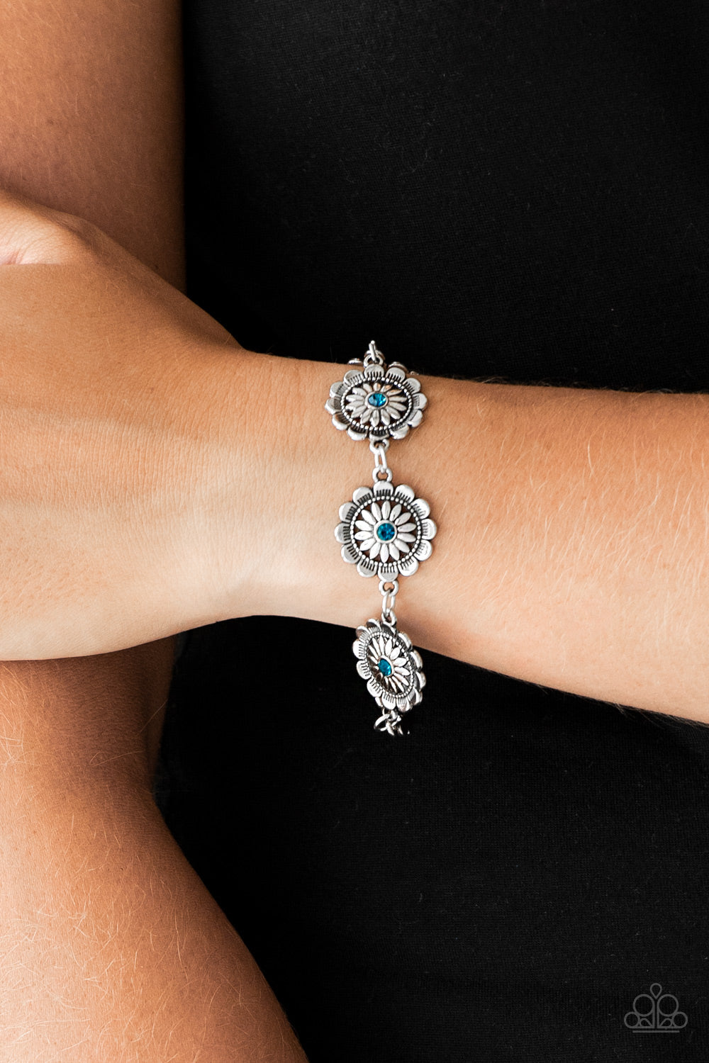 Funky Flower Child Paparazzi Bracelet  - Blue