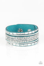 Load image into Gallery viewer, Rebel In Rhinestones Paparazzi Urban Bracelet  - Blue
