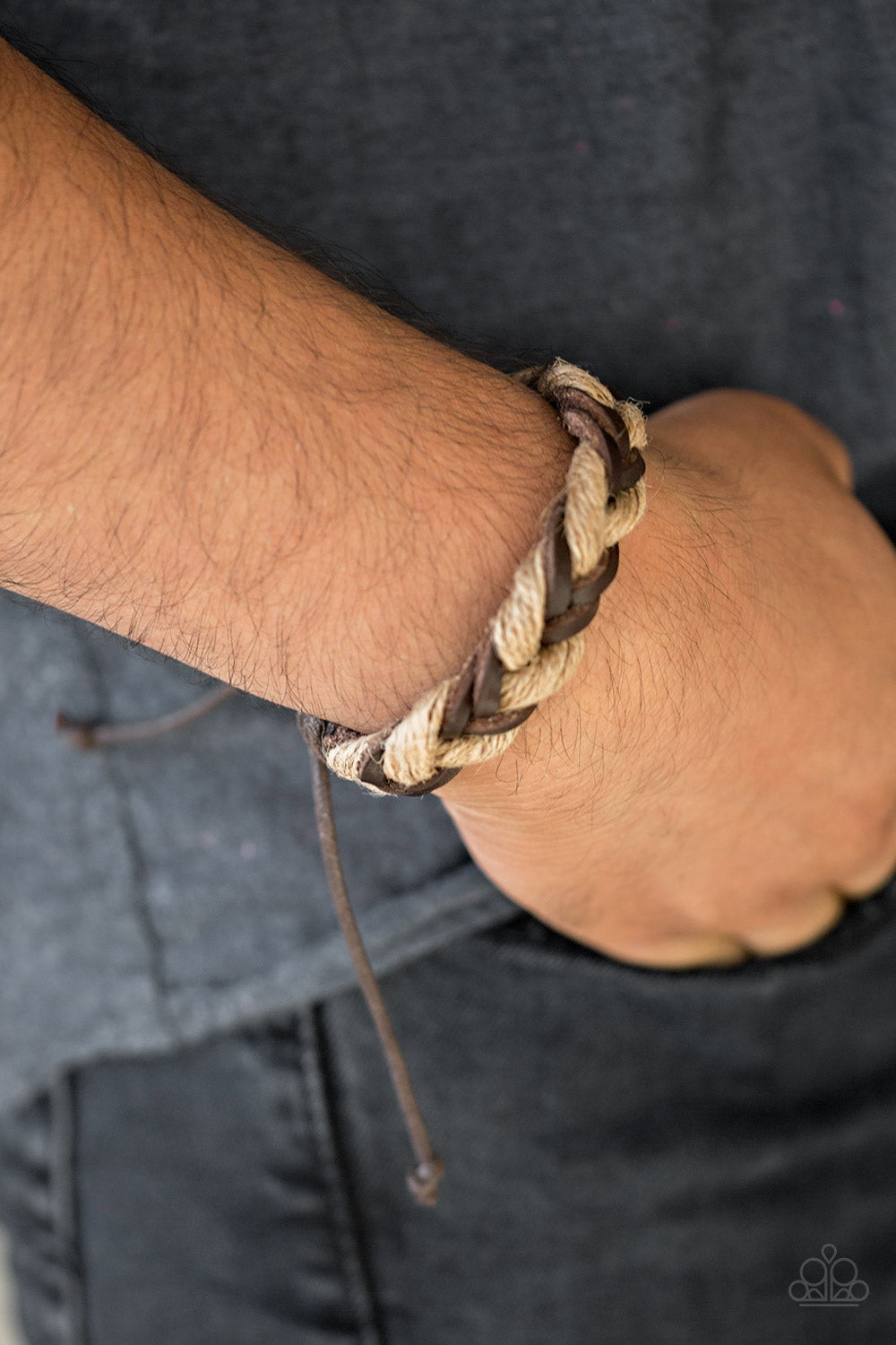 Trail Marker Paparazzi Urban Pull Cord Bracelet - Brown