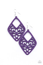Load image into Gallery viewer, VINE FOR THE TAKING Paparazzi Wood Earring - PURPLE

