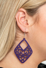 Load image into Gallery viewer, VINE FOR THE TAKING Paparazzi Wood Earring - PURPLE
