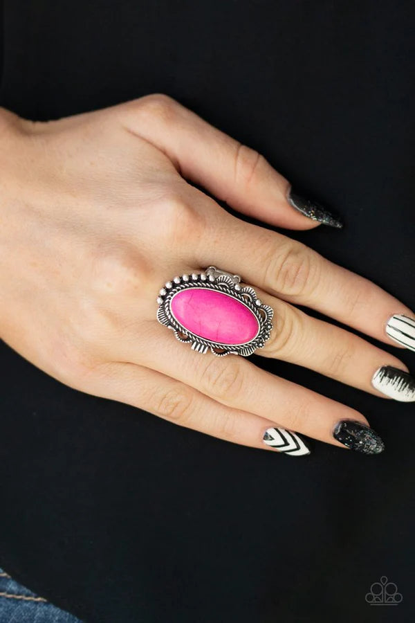 Paparazzi ♥ Open Range - Pink - Cracked Stone ♥ Ring
