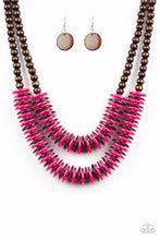 Load image into Gallery viewer, Dominican Disco Paparazzi Wood Necklace - Pink
