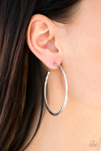 Load image into Gallery viewer, Double Or Nothing Paparazzi Hoop Earring - Silver
