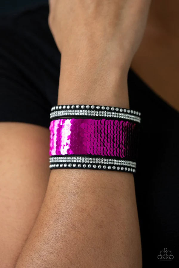 Paparazzi ♥ MERMAIDS Have More Fun - Pink - Black ♥ Urban Bracelet