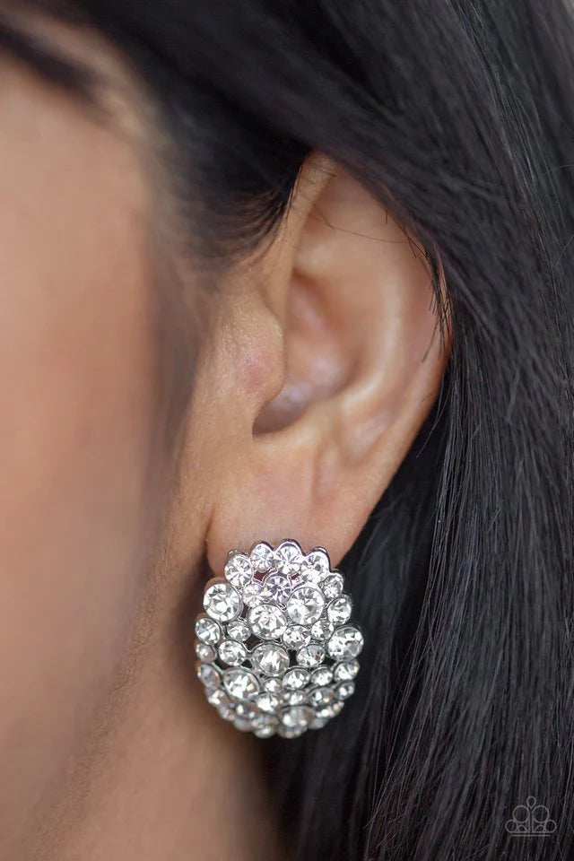 Paparazzi ♥ Daring Dazzle - White ♥ Post Earrings