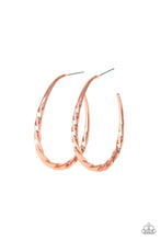 Load image into Gallery viewer, Paparazzi ♥ Twisted Edge - Copper ♥ Hoop Earrings
