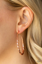 Load image into Gallery viewer, Paparazzi ♥ Twisted Edge - Copper ♥ Hoop Earrings
