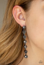 Load image into Gallery viewer, Paparazzi ♥ Dazzling Debonair - Black - Hematite ♥ Post Earrings
