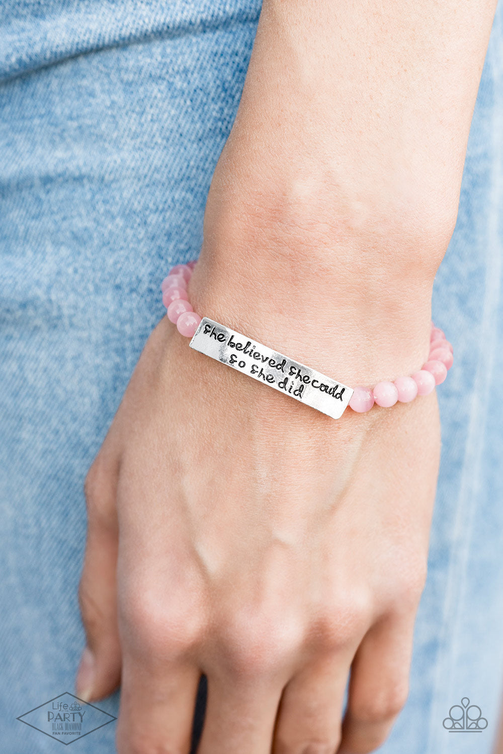 So She Did Paparazzi Inspirational Bracelet - Pink - Life Of The Party Fan Favorite