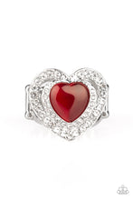 Load image into Gallery viewer, Paparazzi ♥ What The Heart Wants - Red ♥ Heart Moonstone Ring
