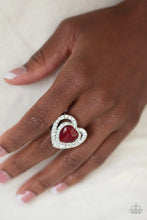 Load image into Gallery viewer, Paparazzi ♥ What The Heart Wants - Red ♥ Heart Moonstone Ring
