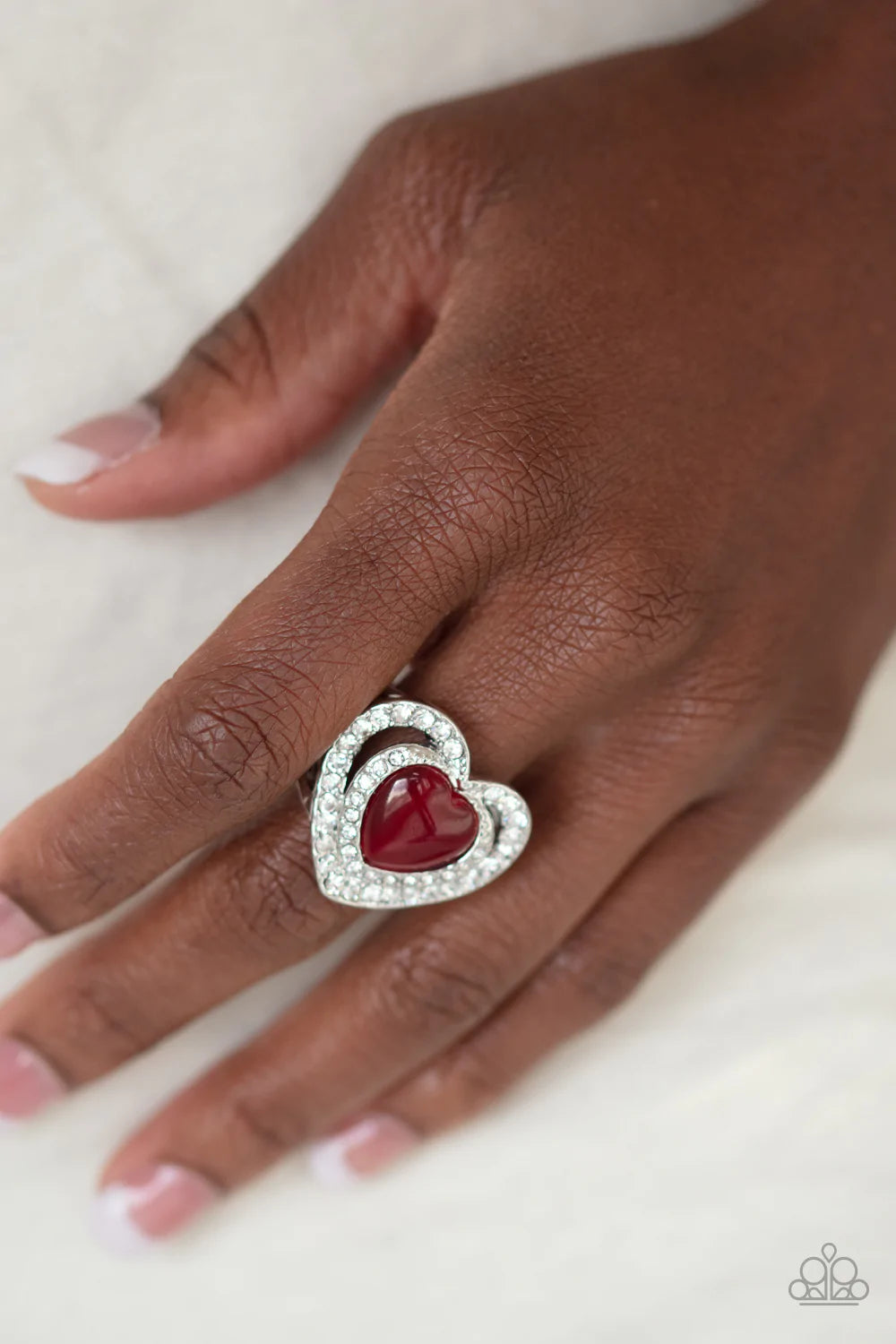 Paparazzi ♥ What The Heart Wants - Red ♥ Heart Moonstone Ring