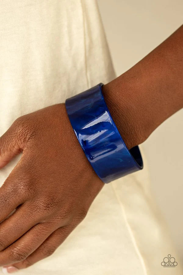Paparazzi ♥ Glaze Over - Blue ♥ Cuff Bracelet