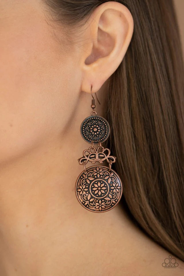Paparazzi ♥ Garden Adventure - Copper ♥ Earrings