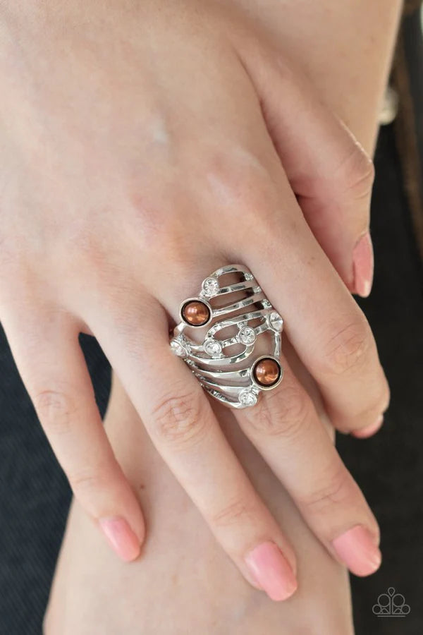 Paparazzi ♥ Dancing Diamonds - Brown ♥ Ring