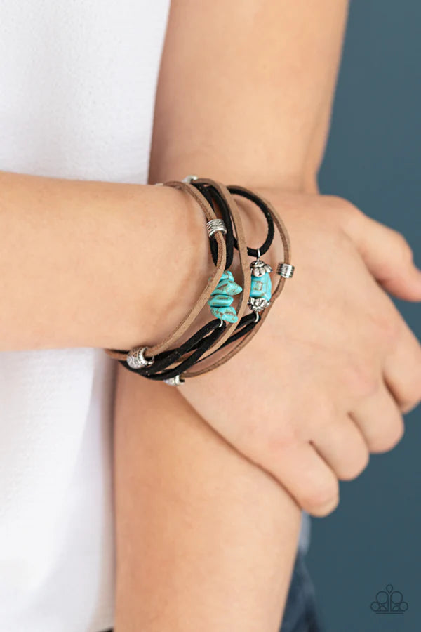 Paparazzi ♥ Rocky Mountain Rebel - Blue - Turquoise  ♥ Bracelet